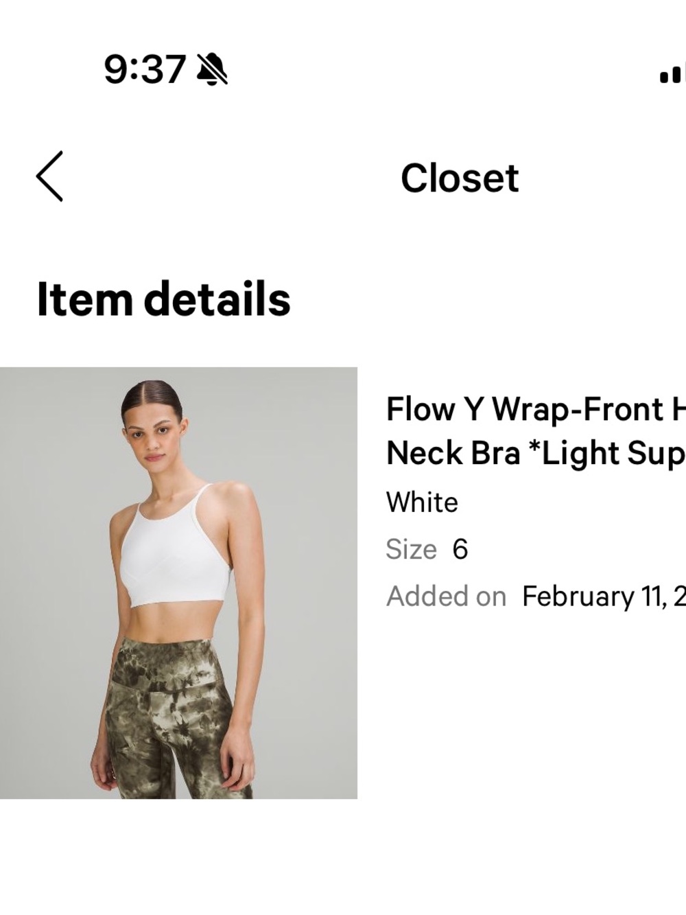 lululemon athletica White High-Neck Flow Y Wrap-Front Sports Bra